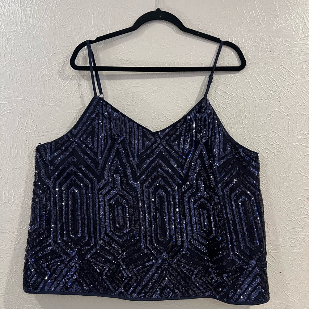 Forever 21 Navy Sequin tank top